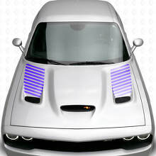 Gestreiftes Haubenlüftungseinsatz Vinyl-Aufkleber-Kit für Dodge Challenger 2015+_2