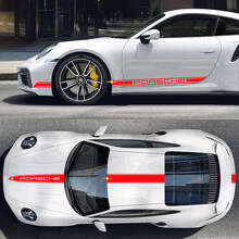 Porsche Style Streifen Komplettset Vinyl-Aufkleber Für Porsche 911 Turbo S3_2