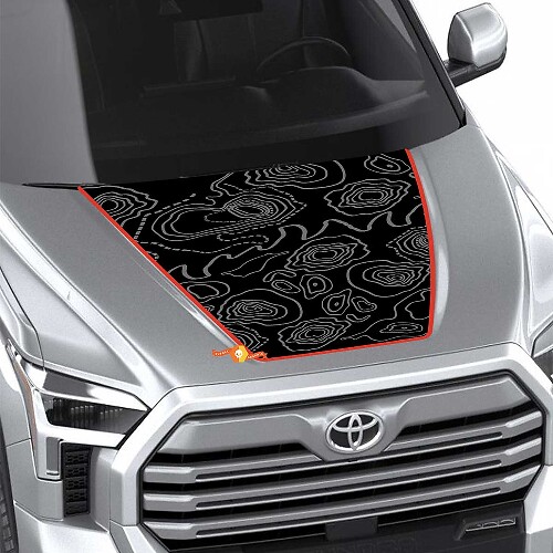 Topografische Karte Motorhauben Vinylaufkleber für Toyota Tundra