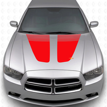 Doppelte Motorhauben-Streifen Vinyl-Aufkleber für Dodge Charger 2011-2014_3