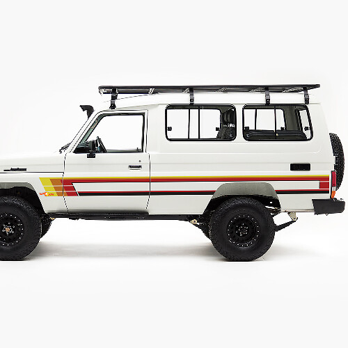 Vintage-Stil Seitenstreifen Vinyl-Aufkleber-Set für Toyota Land Cruiser J75_1