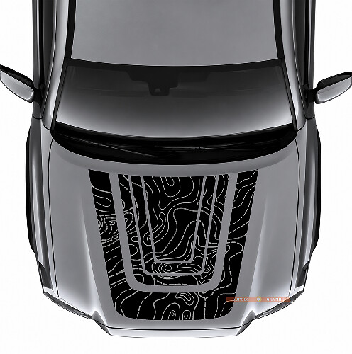 Topografische Karte Motorhauben Vinyl-Aufkleber für Toyota Tacoma_1