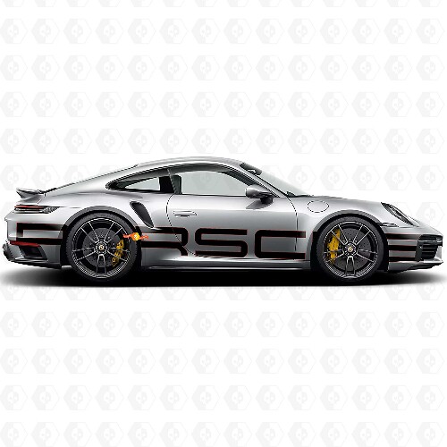 Porsche 911 Großer Seiten-Logo-Aufkleber mit Umriss