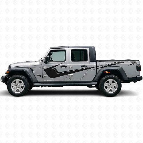 Angular Side Stripes Vinyl-Aufkleber-Set für Jeep Gladiator 2020-27_1