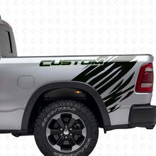 Benutzerdefiniertes Umriss-Grunge-Stil Heckseiten-Vinyl-Aufkleber-Set für Dodge Ram_2