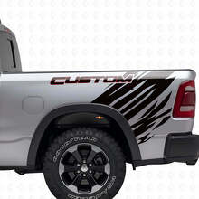 Benutzerdefiniertes Umriss-Grunge-Stil Heckseiten-Vinyl-Aufkleber-Set für Dodge Ram_4