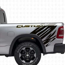 Benutzerdefiniertes Umriss-Grunge-Stil Heckseiten-Vinyl-Aufkleber-Set für Dodge Ram_6