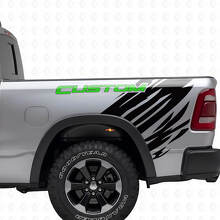 Custom Lettering Grunge Stil Vinyl-Aufkleber Set für die hintere Seite des Dodge Ram_2