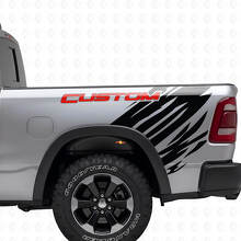 Custom Lettering Grunge Stil Vinyl-Aufkleber Set für die hintere Seite des Dodge Ram_4
