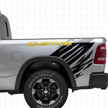Custom Lettering Grunge Stil Vinyl-Aufkleber Set für die hintere Seite des Dodge Ram_5
