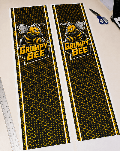 Grumpy Bee Honeycomb Seitliche Streifenaufkleber für Dodge Ram 1500 2500