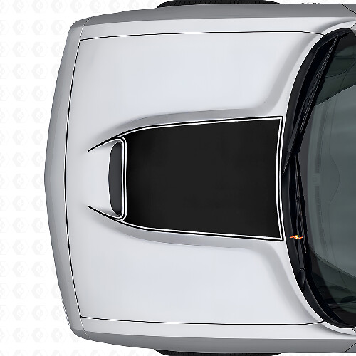 Blackout Kontur Motorhaubenlüftungs Vinyl-Aufkleber für Dodge Challenger 2015+_1