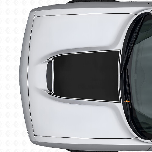 Schwarz abgegrenzter Motorhauben-Vinylaufkleber für Dodge Challenger 2015+_1