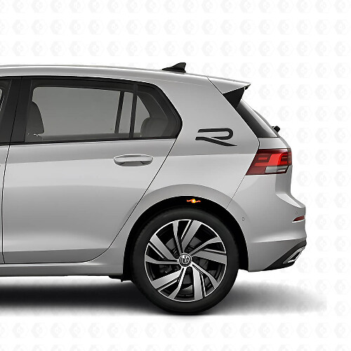R Logo Heckseiten Vinyl Aufkleber Set für Volkswagen Golf R MK8 2023_1