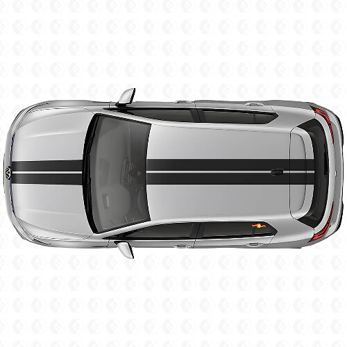 Duales Rennstreifen-Kit aus Vinyl für Motorhaube & Dach für Volkswagen Golf R MK8 2023_1