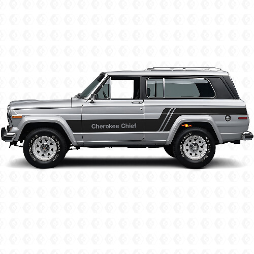 Cherokee Chief Seitenstreifen Vinyl-Aufkleber-Set für Jeep Cherokee 1979