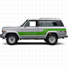 Cherokee Chief Seitenstreifen Vinyl-Aufkleber-Set für Jeep Cherokee 1979_3