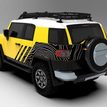 Topografische Karte Motorhauben- und Seiten-Vinylaufkleber-Set für Toyota FJ Cruiser_2
