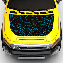 Topografische Karte Motorhauben- und Seiten-Vinylaufkleber-Set für Toyota FJ Cruiser_3