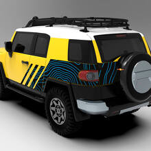 Topografische Karte Motorhauben- und Seiten-Vinylaufkleber-Set für Toyota FJ Cruiser_4