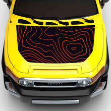 Topografische Karte Motorhauben- und Seiten-Vinylaufkleber-Set für Toyota FJ Cruiser_5