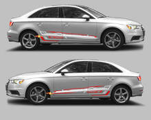 Techno Style Seitenstreifen Vinyl Aufkleber Set für Audi A3_2