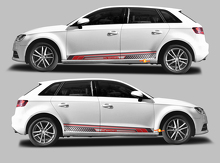A3 Sport Techno Style Seitenstreifen Vinyl Aufkleber Set für Audi A3 Sportback_2