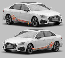 A4 Style Schwellerstreifen Vinyl-Aufkleber Set für Audi A4_2