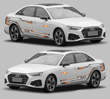 Techno Style Seiten-Schmale Streifen Vinyl-Aufkleber-Set für Audi A4_2