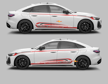 A5 Techno Style Seiten- & Schwellerstreifen Vinyl-Aufkleber-Kit für Audi A5_3