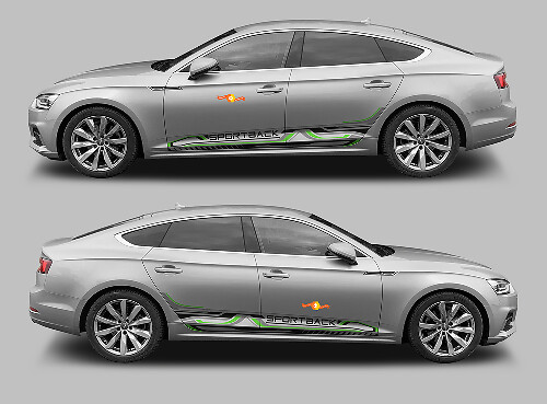 Sportback Techno Style Schwellerstreifen Vinyl-Aufkleber Set für Audi A5