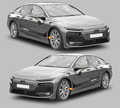 Tribal Style Seitenstreifen Vinyl Aufkleber Set für Audi A6 Sportback E-Tron