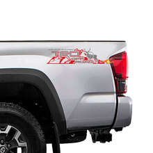 TRD Off Road Mountain Deer Bettseiten Vinylaufkleber Set für Toyota Trucks_3