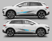 Schachbrett-Seitestreifen Vinyl-Aufkleber-Set für Audi Q4 E-Tron_2