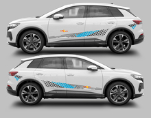 Schachbrett-Seitestreifen Vinyl-Aufkleber-Set für Audi Q4 E-Tron_3