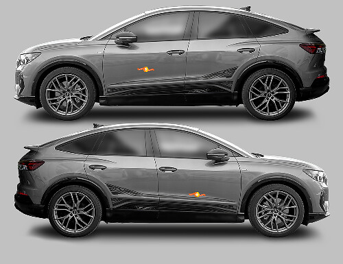 Seitliche Akzentstreifen Vinyl-Aufkleber Set für Audi Q4 Sportback E-Tron