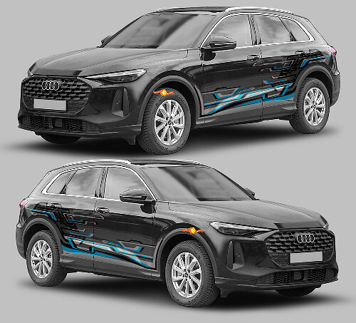 Interwoven Techno Style Seitenstreifen Vinyl-Aufkleber-Set für Audi Q5