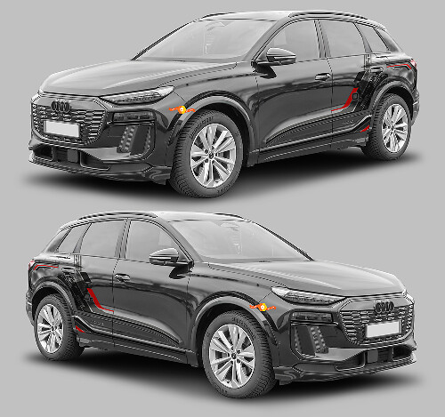 Techno Style Seitenstreifen Vinyl-Aufkleber-Set für Audi Q6 E-Tron