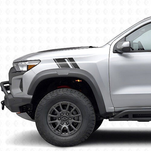 Doppeltes vorderes Kotflügelstreifen-Vinyl-Decal-Kit für Chevrolet Colorado ZR2_1