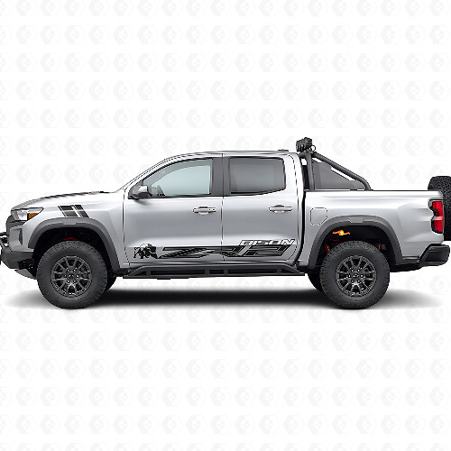Bison ZR2 Logo Tür Seiten Vinyl-Aufkleber-Set für Chevrolet Colorado ZR2