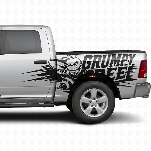 Grumpy Bee Splash Style Seitlicher Vinyl-Aufkleber Satz für Dodge Ram Truck_1