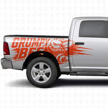 Grumpy Bee Splash Style Seitlicher Vinyl-Aufkleber Satz für Dodge Ram Truck_8