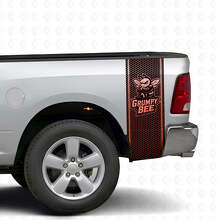 Grumpy Bee Wabenstil Bettseiten Vinyl-Aufkleber-Set für Dodge Ram Truck_2