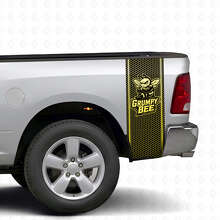 Grumpy Bee Wabenstil Bettseiten Vinyl-Aufkleber-Set für Dodge Ram Truck_5