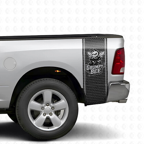 Grumpy Bee Honigwaben-Stil Seitenstreifen Vinyl-Aufkleber-Set für Dodge Ram Truck