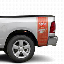 Grumpy Bee Honigwaben-Stil Seitenstreifen Vinyl-Aufkleber-Set für Dodge Ram Truck_2