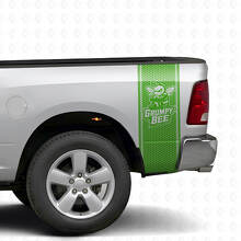 Grumpy Bee Honigwaben-Stil Seitenstreifen Vinyl-Aufkleber-Set für Dodge Ram Truck_3