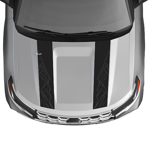 Double Mountain Umriss Haubenstreifen Vinyl-Aufkleber-Set für Musclecar Explorer ST 2020-26