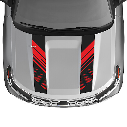 Duales perforiertes Haubenstreifen-Vinylaufkleber-Set für Musclecar Explorer ST 2020-26