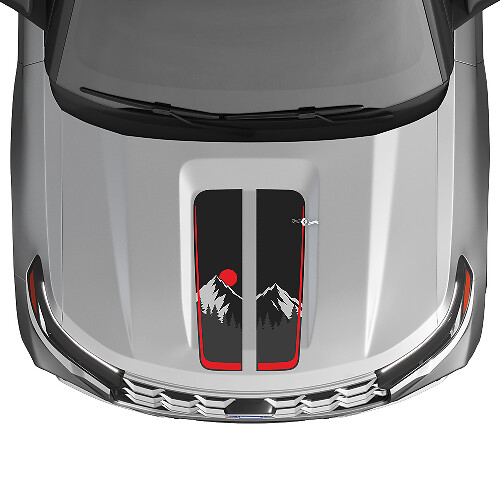 Mountain Sunset Motorhauben-Streifen Vinyl-Aufkleber-Kit für Musclecar Explorer ST 2020-26